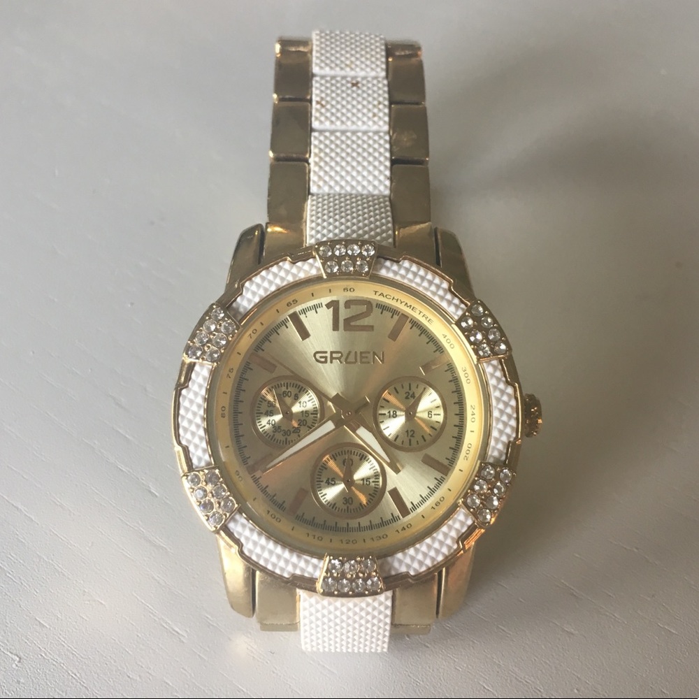 ✨ Gruen White and Gold Watch ✨